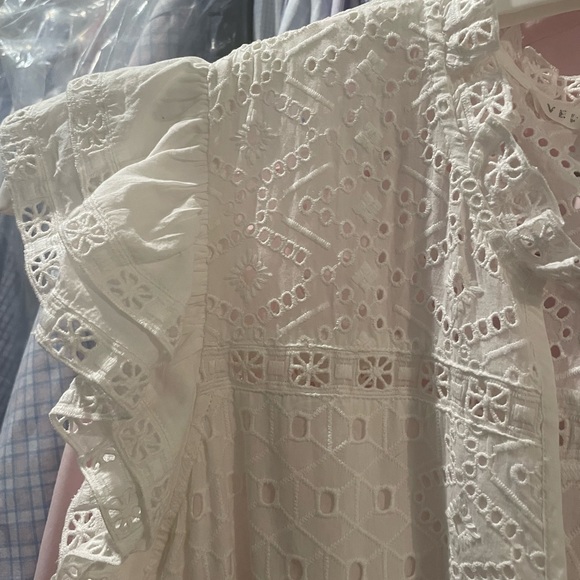 Veronica Beard Satori White Eyelet Dress Size 2 - Picture 8 of 10